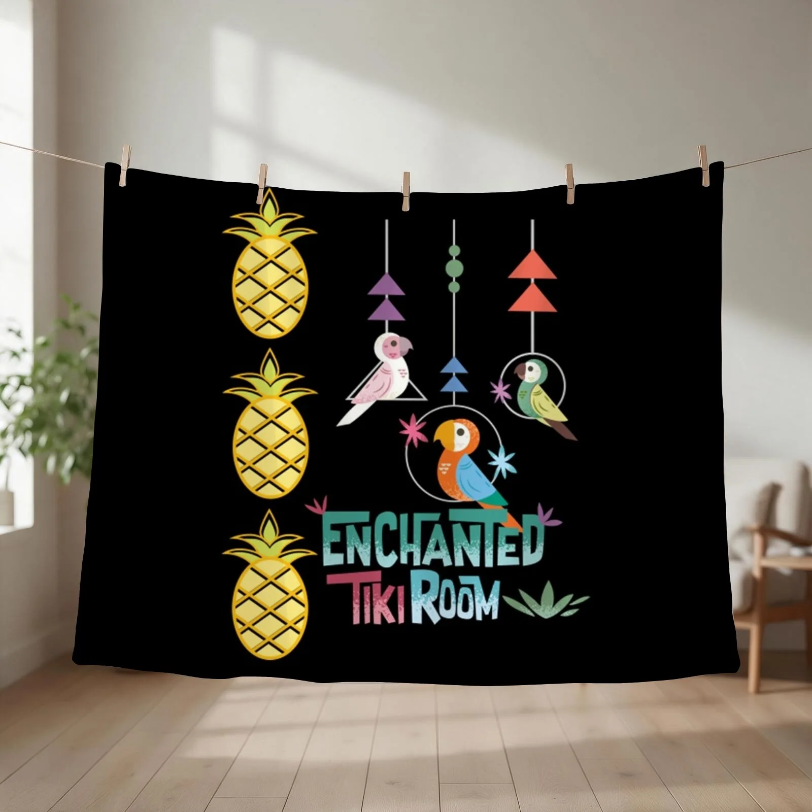 Enchanted Tiki Room T-Shirt Throw Blanket couch cozy soft plush fuzzy picnic outdoor blanket