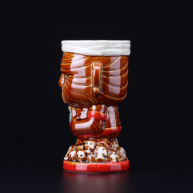 520ml Ceramic Tiki Mug Creative Porcelain Beer Wine Mug Cup Bar Tool