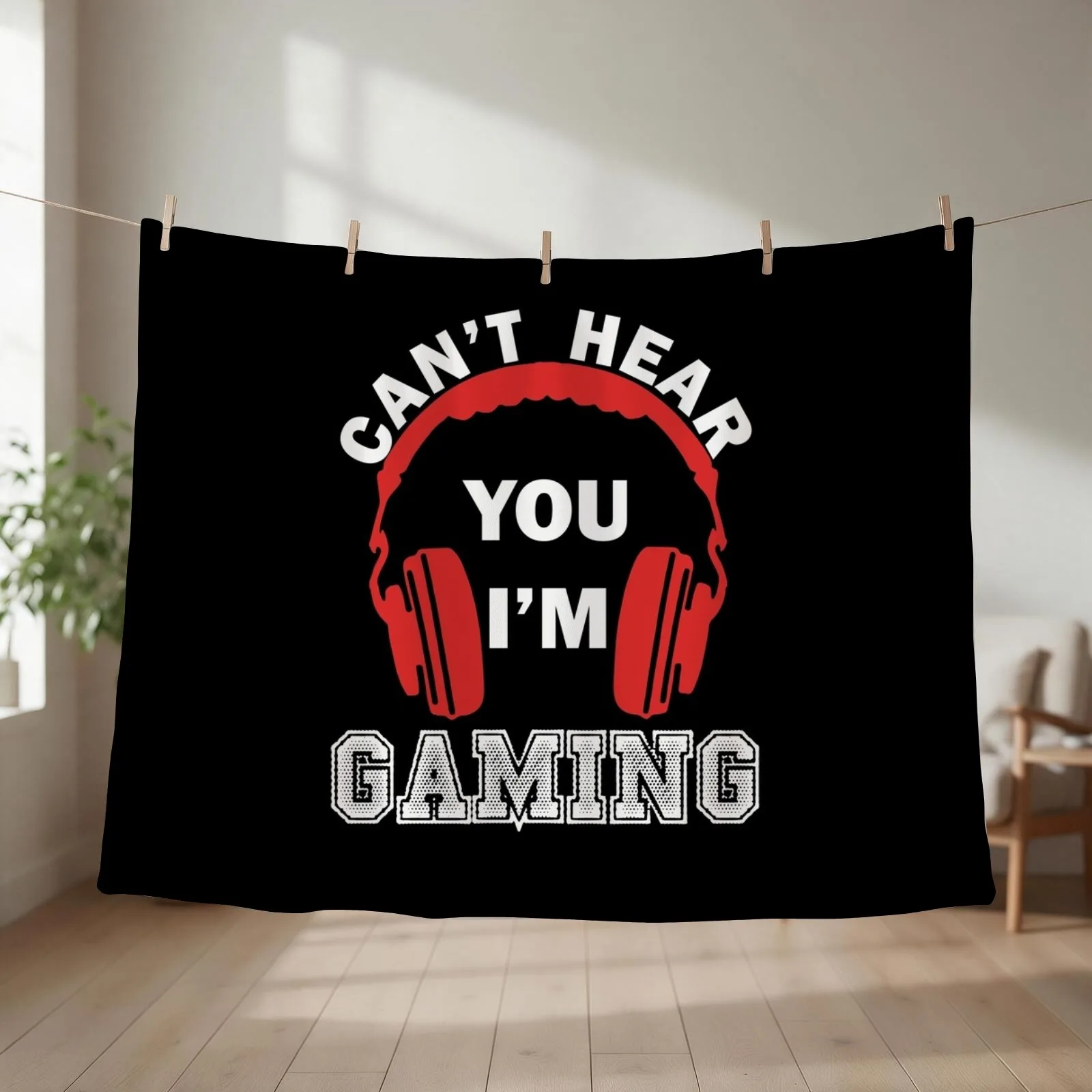 Video Gaming Gift Gamer Headset Design Throw Blanket couch cozy soft plush fuzzy picnic outdoor blanket