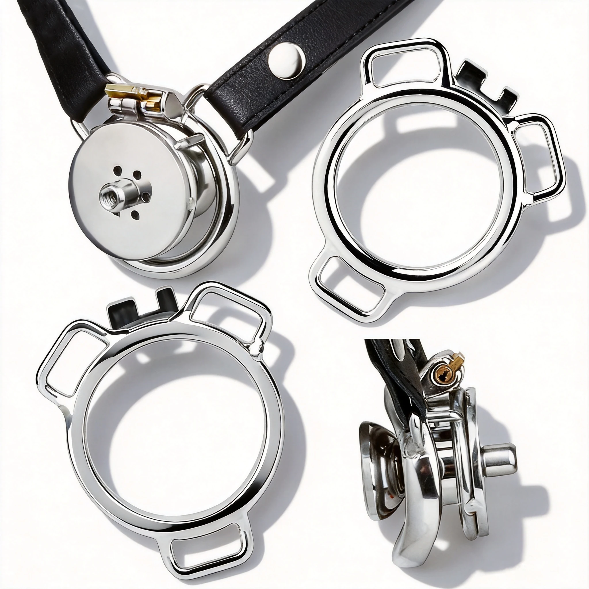 FRRK Premium Classic Flat Male Chastity Device With New Strap Hook Ring Stainless Steel Cock Cage Lock Big Metal Urine Base