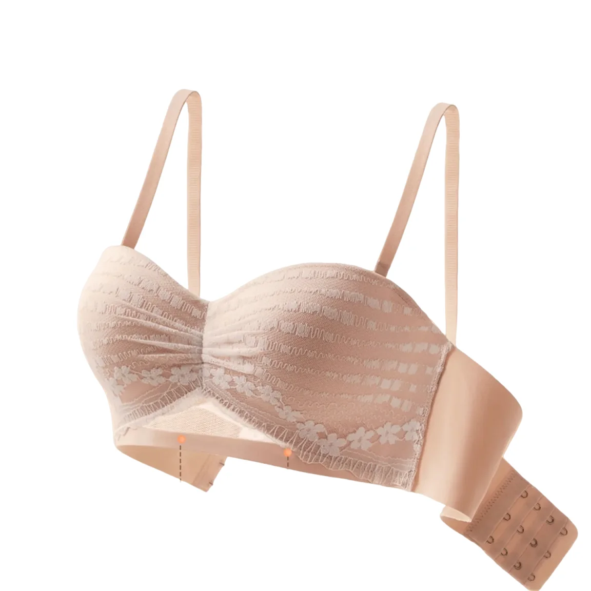 KUTUCL Liquid Underwear Female Small Breast Gathers To Show Breast Big Half Cup Sexy Lace Bra No Underwire No Shoulder Strap