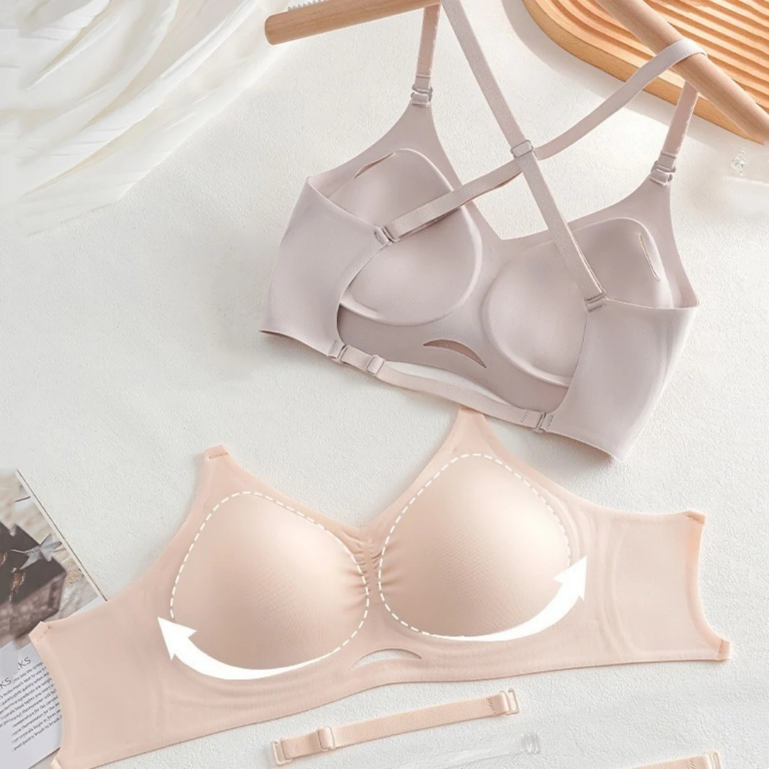 Breathable Push-up Bra Ladies Gather Big Breasts To Show Small Beautiful Women's Small Chest Large U-shaped Back