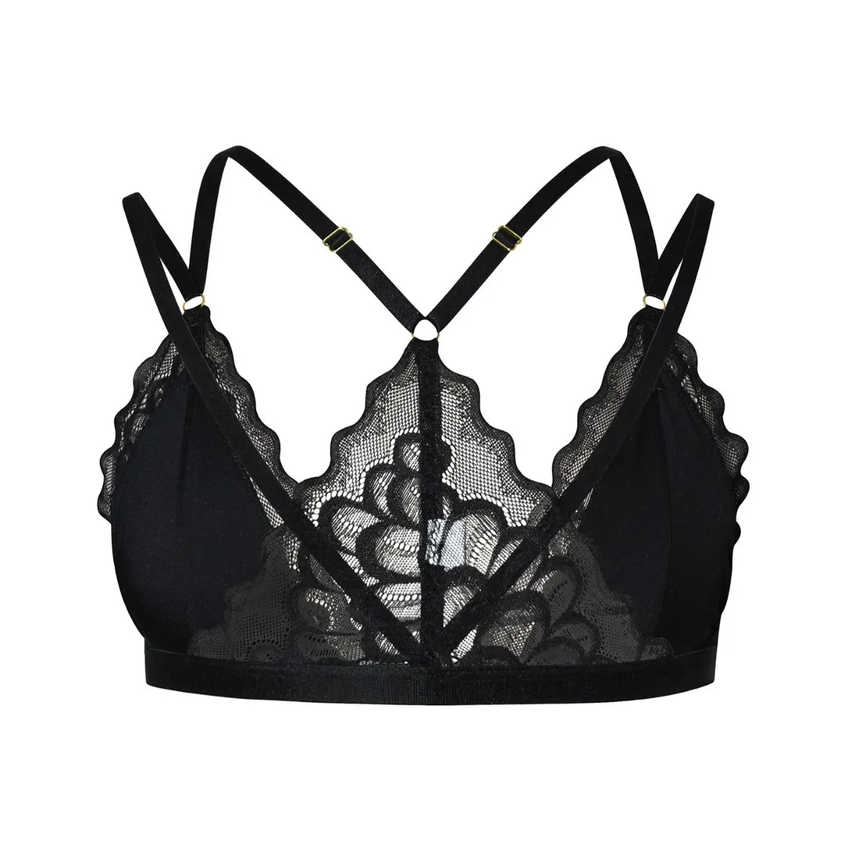 plus Size Lace Bra Female Front Buckle Wireless Sexy Big Chest Looks Small Thin Cup Beautiful Back Underwear Home KUCLUT