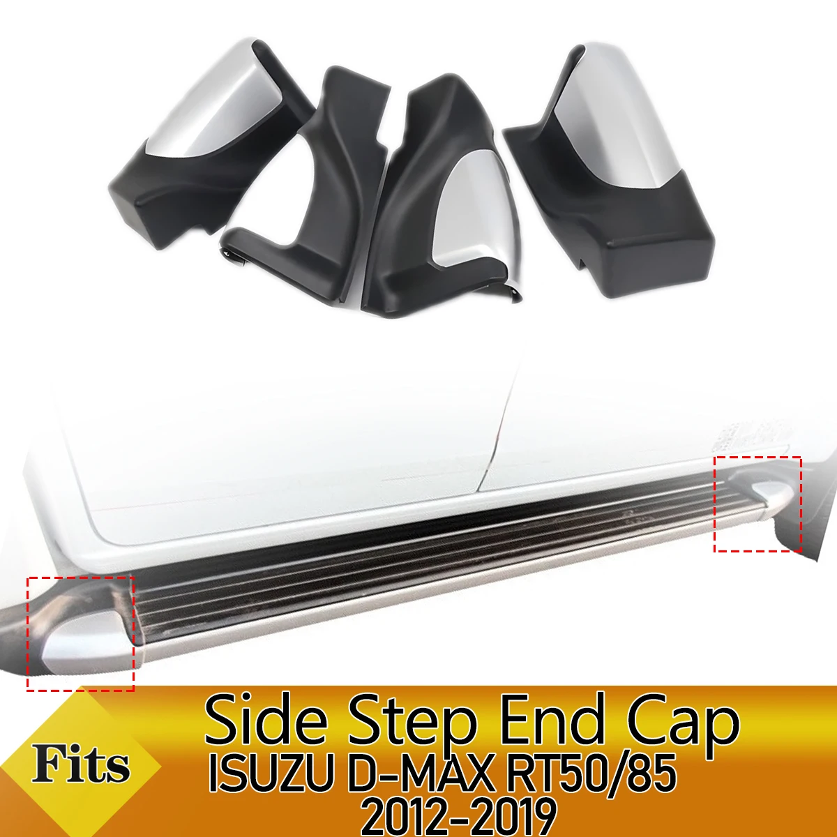 Car Door Side Steps End Cap Running Board Plug Cover Side Step Pedal Cap For ISUZU D-MAX D MAX DMAX  RT50 RT85 2012-2019