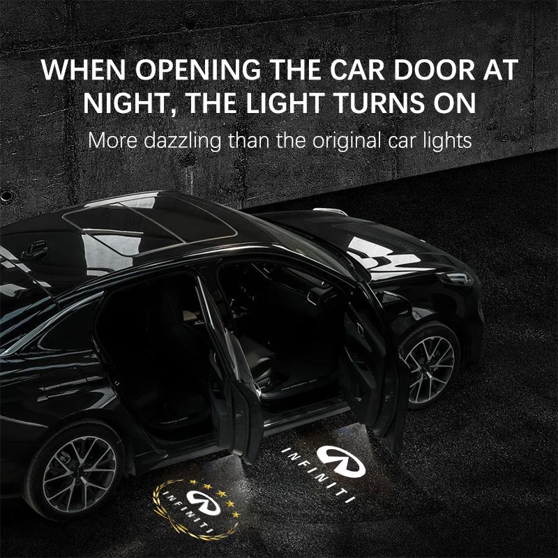 Car HD Projector Lamp LED Auto Door Welcome Light For Infiniti QX50 QX70 QX80 M25 FX37 FX50 G37 G25 Q50 Q60 Q70 Accessories