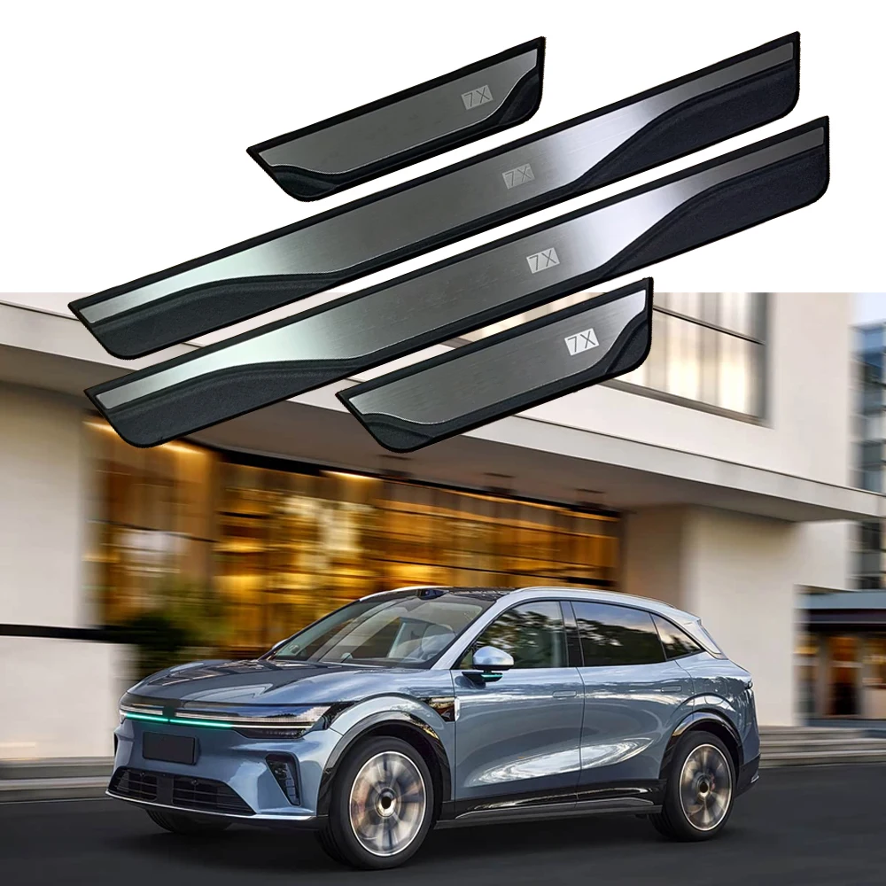 For Zeekr 7X Auto Threshold Guard Styling Protector Exterior Car Door Sill Plate Stickers Trim Car Accessoris 2025 2026