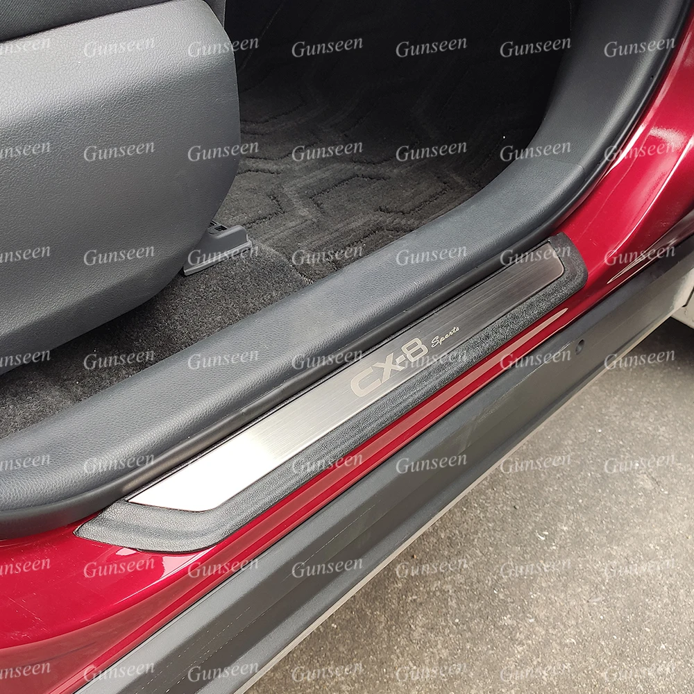 For Mazda CX8 Car Door Sill Scuff Plate Protector Pedal Guard  Car Accessories Threshold Stickers 2022 2019 2020 2021 2023 2024