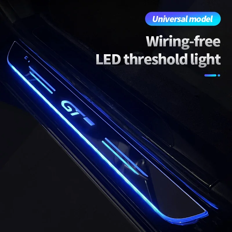 Customized Car Welcome Door illuminated Sill Light Logo Lamp LED Car Scuff Plate Pedal For PEUGEOT 308 5008 408 508 4008 2008