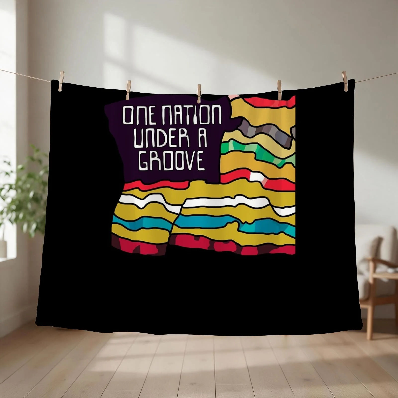 One Nation Under A Groove Funkadelic Quote Throw Blanket couch cozy soft plush fuzzy picnic outdoor blanket