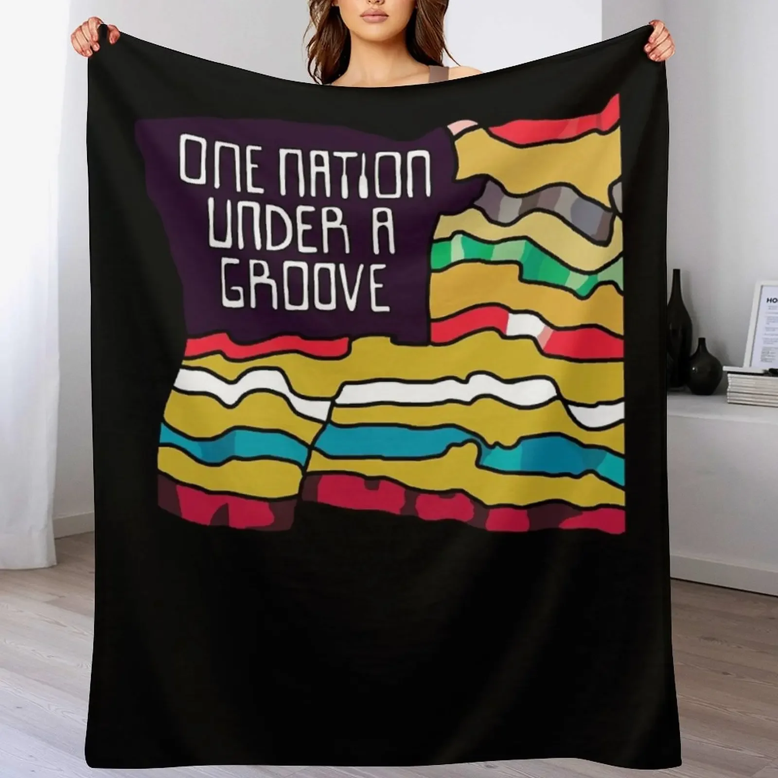 One Nation Under A Groove Funkadelic Quote Throw Blanket Warm Accent Blanket for Living Room Decoration