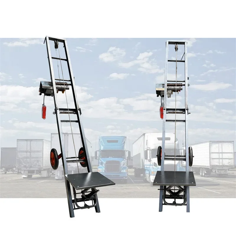Electric Lift, Portable Automatic Loader, Electric Cargo Lift for Fish Ponds, Vehicle-Mounted Folding Lift (Customized)