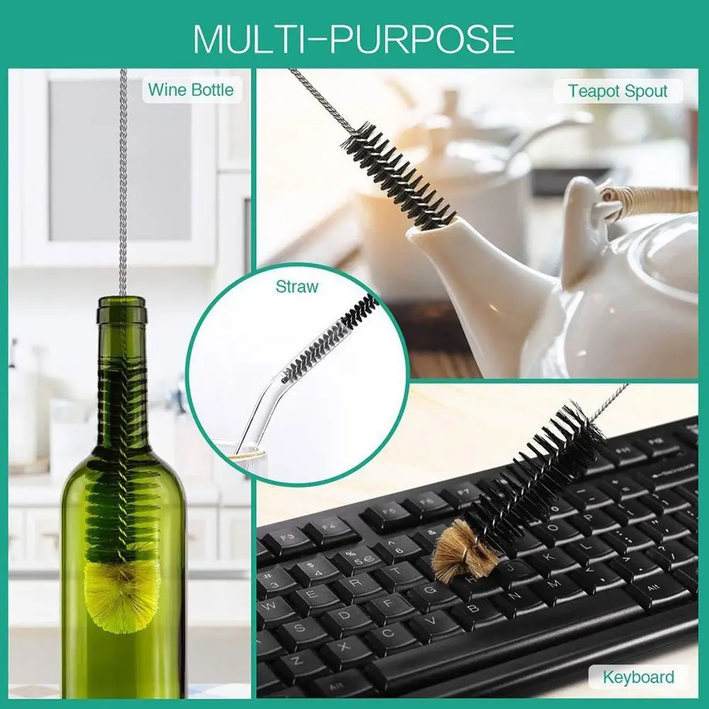 Suspensible Sanitary Cleaning Brush Long Handle Multi-function Nylon Milk Bottle Brush Cup Scrubber Cleaning Tool Glass Cleaner