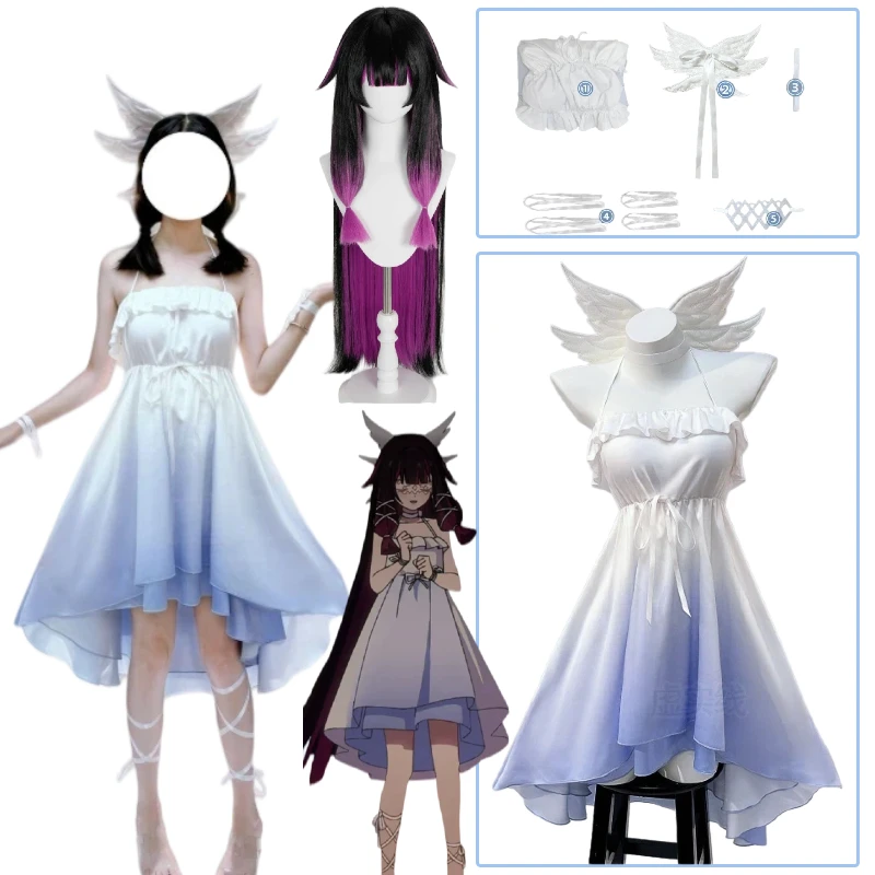 Columbina Damselette Pajama Women Anime Genshin Impact Cosplay Costume Wig Cartoon Nightdress Nightgown Hallowmas Party