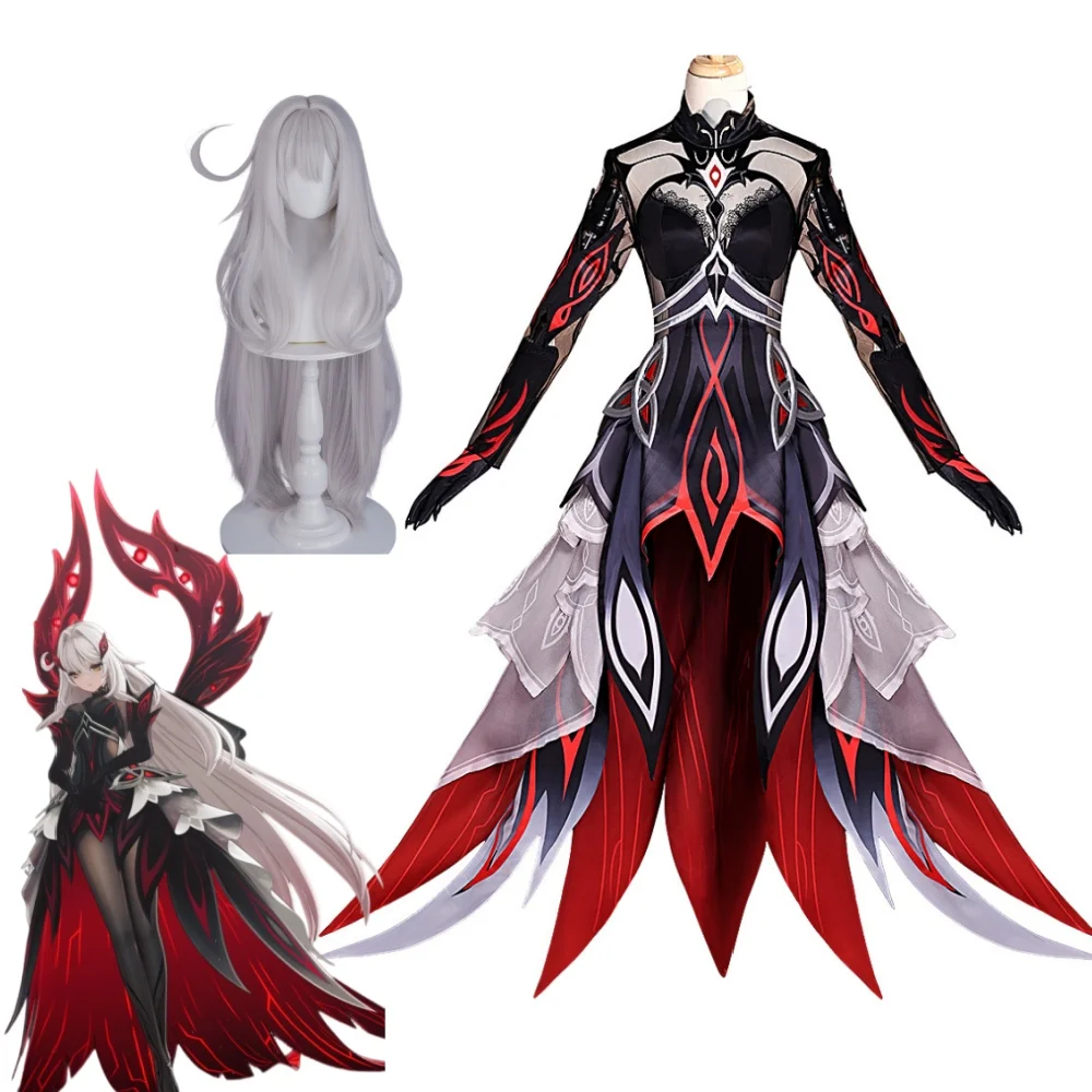 Game Genshin Impact Ronova Cosplay Costume Ronova Costume Wig Women Halloween Party Suits