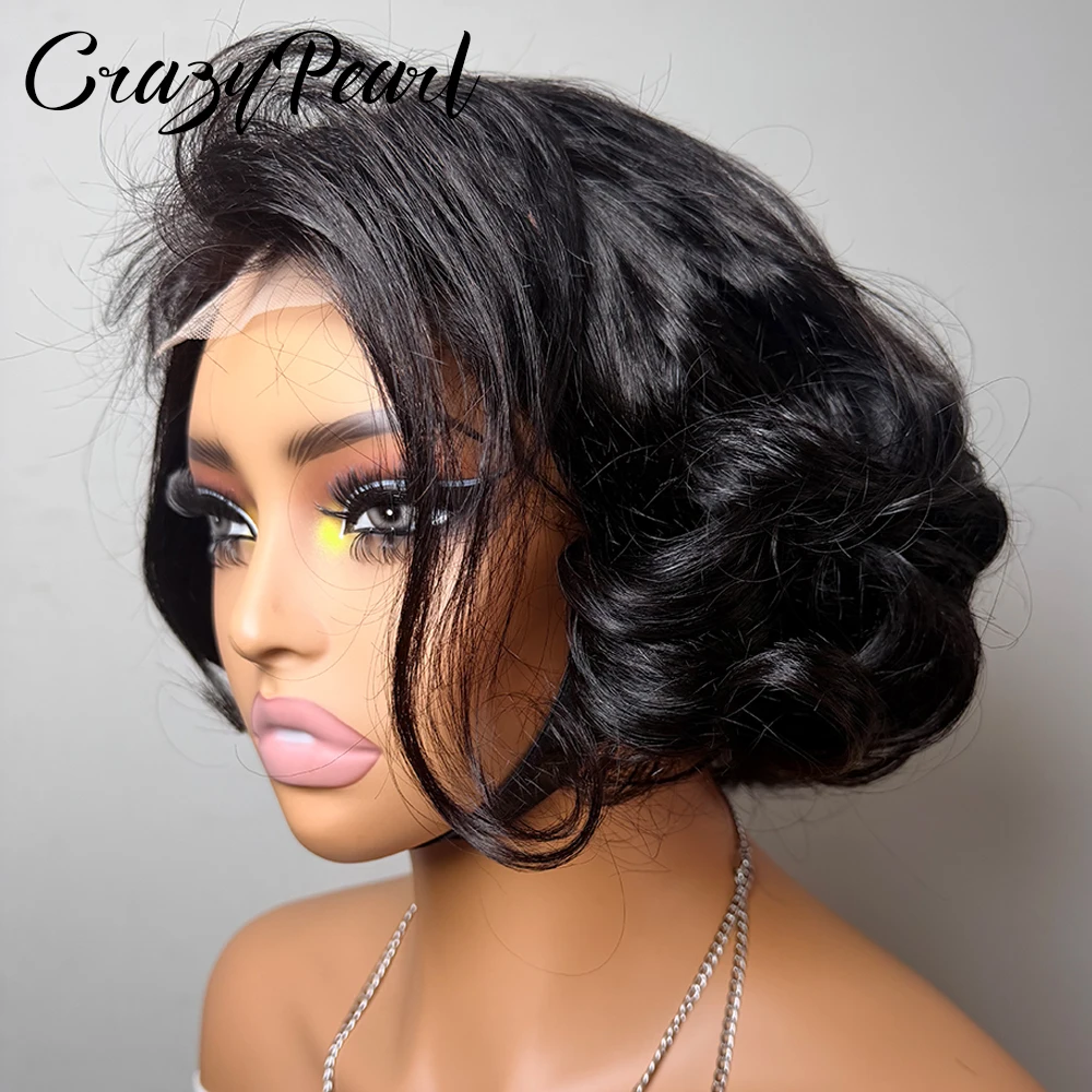 250% Density SDD Double Drawn 13X4 Lace Frontal Wig Human Hair 4X4 HD Lace Closure Loose Bouncy Human Hair Wig For Black Women