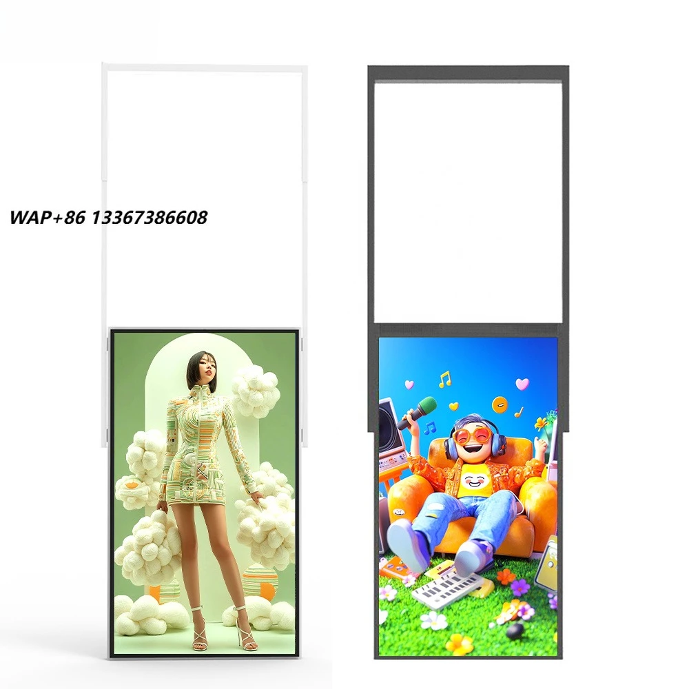 See Through Glass Window 55 65 Inch High Brightness LCD Display Transparent Mounting Digital Signage for Storefront Advertising