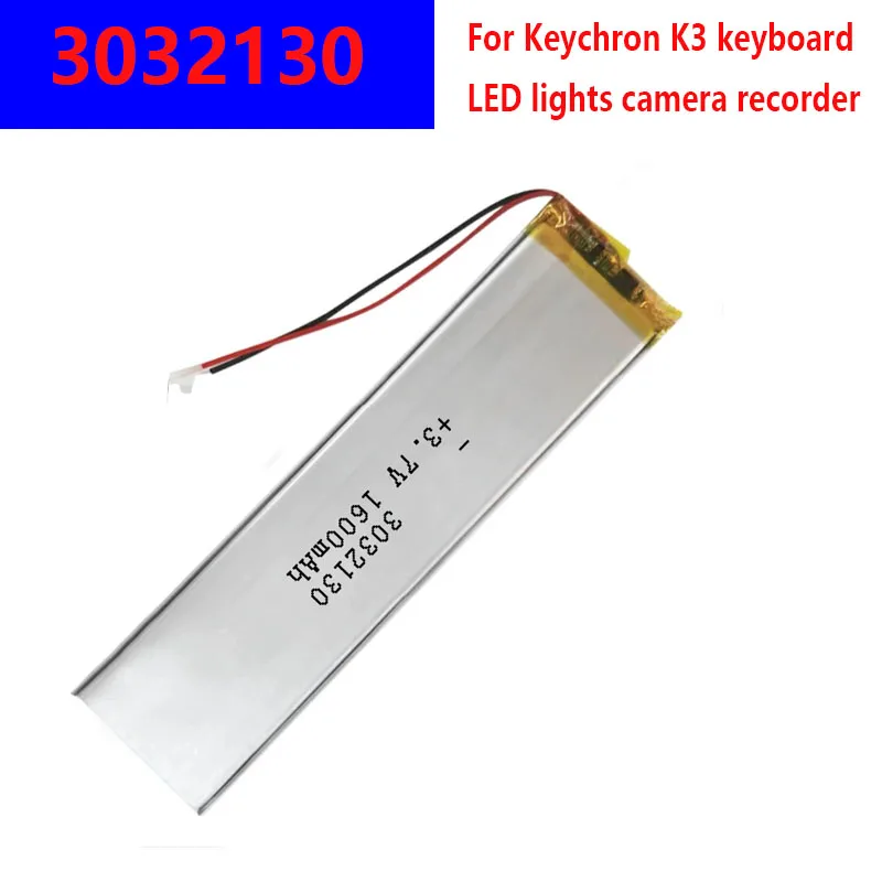 ISUNOO 3032130 3.7V 1800mAh New Li-Polymer Battery For Keychron K3 Keyboard Cells LED Lights Bluetooth Keyboard Car Recorder