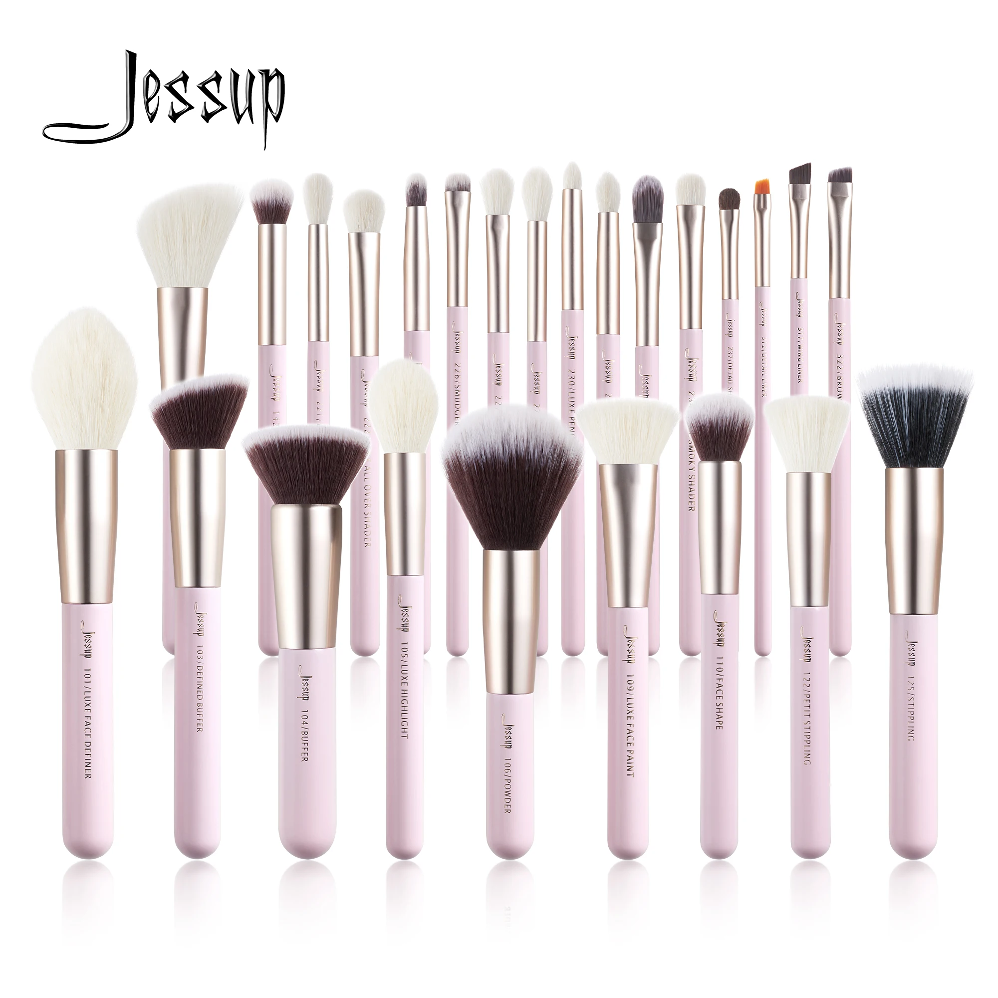 Jessup Makeup Brushes Set 15-25pcs Natural-Synthetic Foundation Powder Highlighter Eyeshadow Brush Pedzle do Makijazu T290