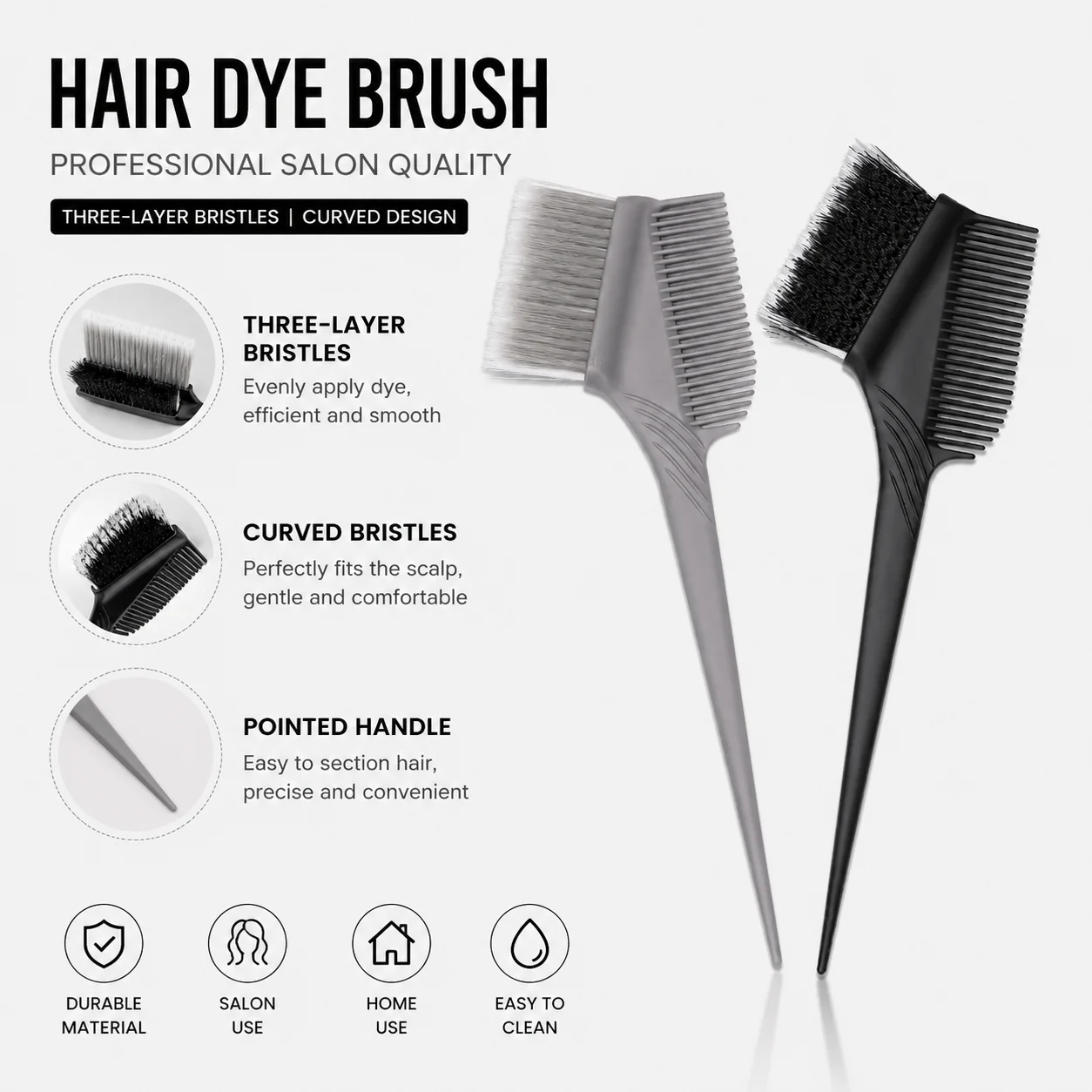 Barbershop Hair Dyeing Coloring Comb Barber Tinting Hair Brush DIY Styling Plastic Color Mixing Bowl Hair Styling Tool
