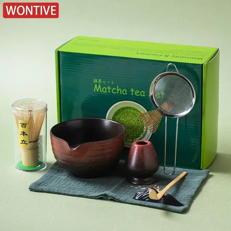 1-7pcs Japanese Matcha Making Set Bamboo Matcha Brush Exquisite Matcha Bowl Gift Box with Whisk Sumptuous Tea Tools Great Gifts