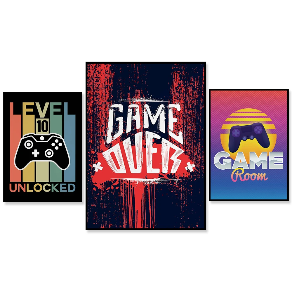 Game Room Poster, Home Wall Decor, Gift for Home, Wall Art, Game Wall Decor, Retro Art, Game Decor, Gamepad Poster