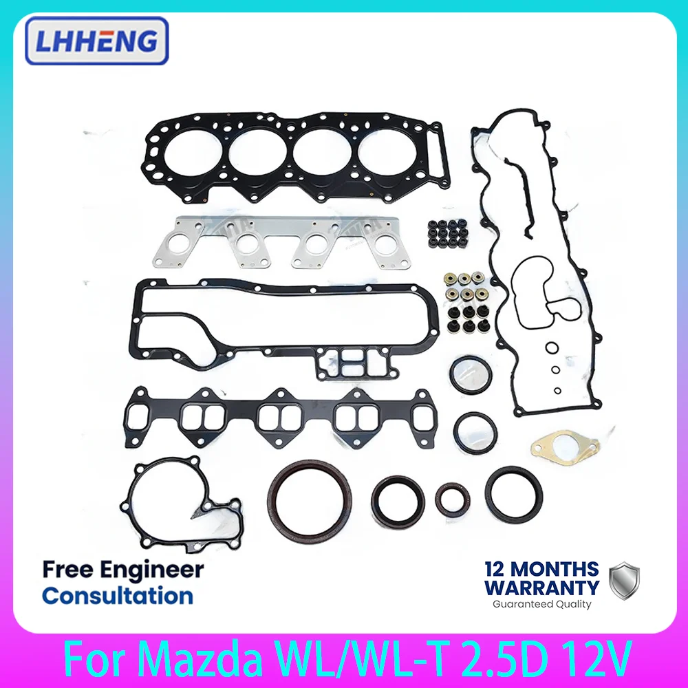Engine Overhaul Gasket Kit For Mazda WL WL-T 2.5D 12V Ford Ranger B2500 8ASX-10-271 WL01-10-271 Head Gasket Set