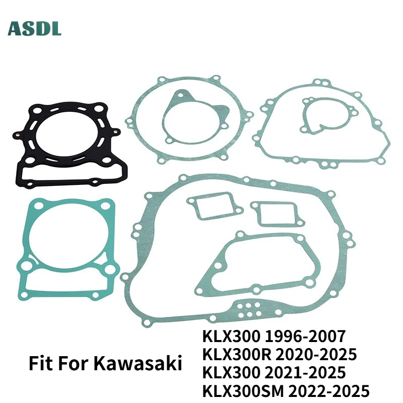 Motorcycle Full Cylinder Head Overhaul Gasket Mat Pad for Kawasaki KLX300 KLX300R KLX 300 KLX300SM 11061-1476 11061-1506