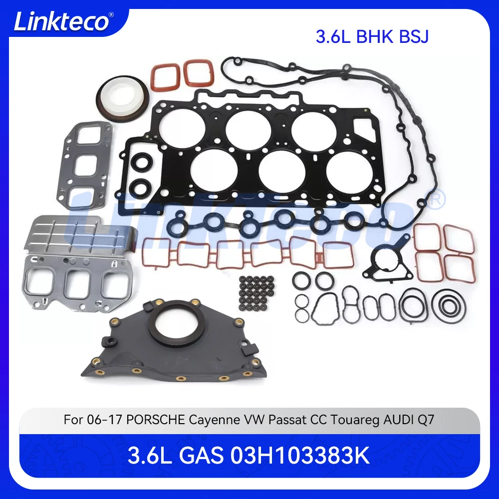 Engine Repair Kit Cylinder Head Full Gasket Set Fit 3.6 L Gas For 06-17 Porsche Cayenne VW Touareg Passat AUDI Q7 SKODA 3.6L VR6
