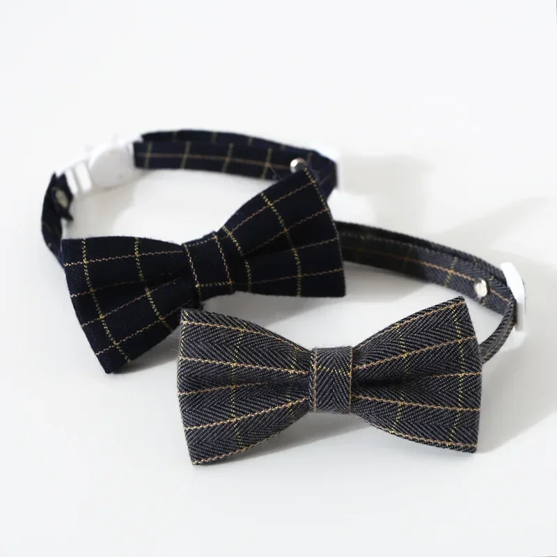 Breakaway Cat Collar with Bell Adjustable Kitten Cat Collars Cat Accessories Pet Supplies Puppy Bow Tie for Small Dogs