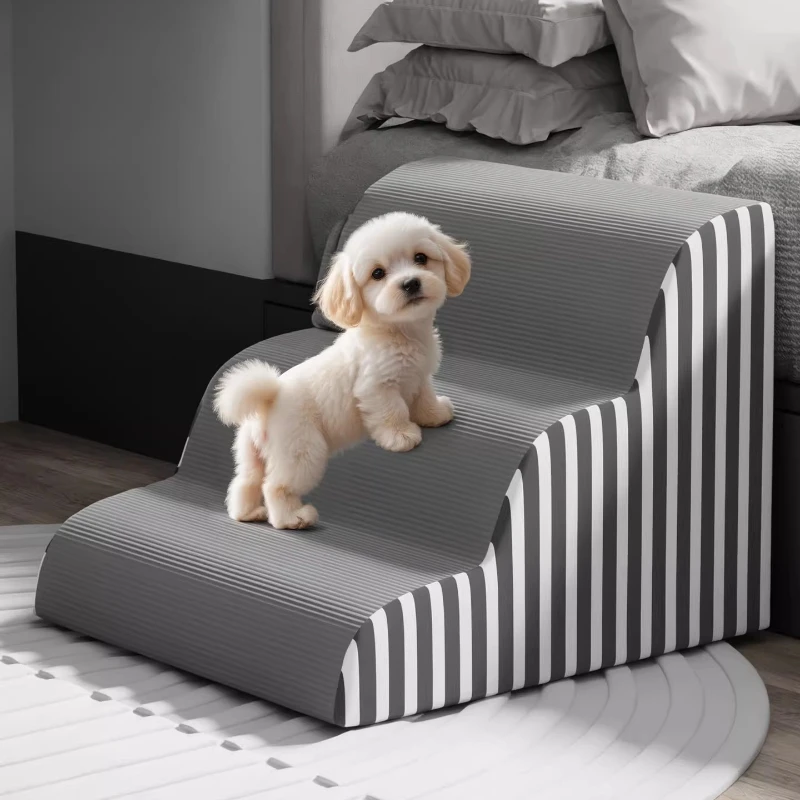 Pet Steps for Small Dogs Highly Elastic Sponge Dog Stairs Non-Slip Pet Ramp Portable Puppy Ladder for Sofa and Car Access