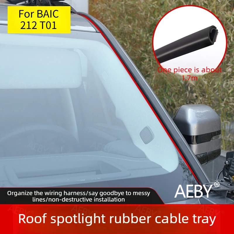 For BAIC 212 T01 Windshield strip cable trough waterproof,Hidden adhesive strip for roof light wiring,Exterior accessories