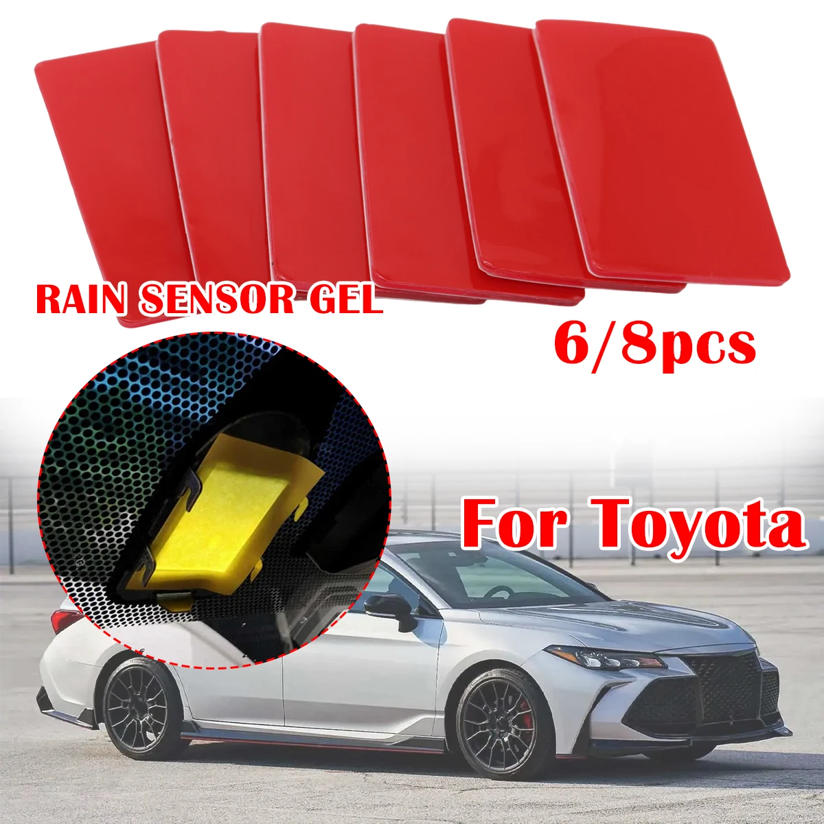 6/8Pcs Car Rain Sensor Gel Pad Adhesive Film Silicone Cushion Pad Windscreen Multi-Purpose Tape For Toyota Celsior Land Cruiser