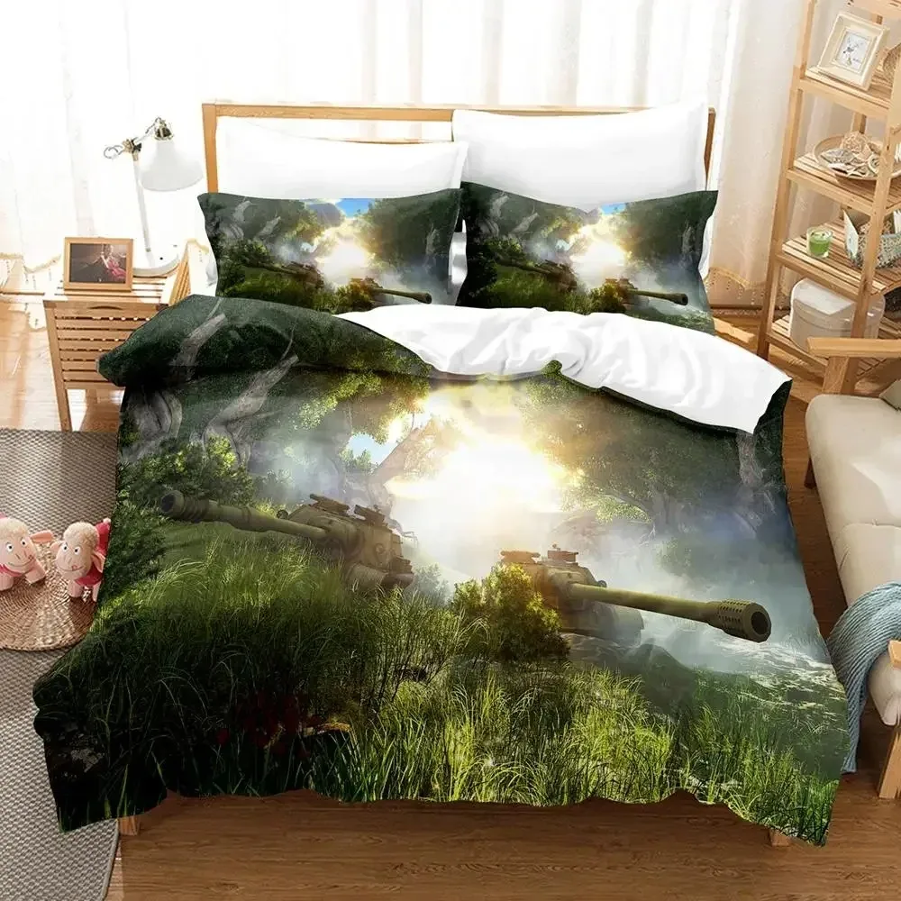 Tank War Theme Dirt Bike Bedding Set 3D Printed Suitable for Bedroom Duvet Cover Set With Pillowcases Kids Home Textile