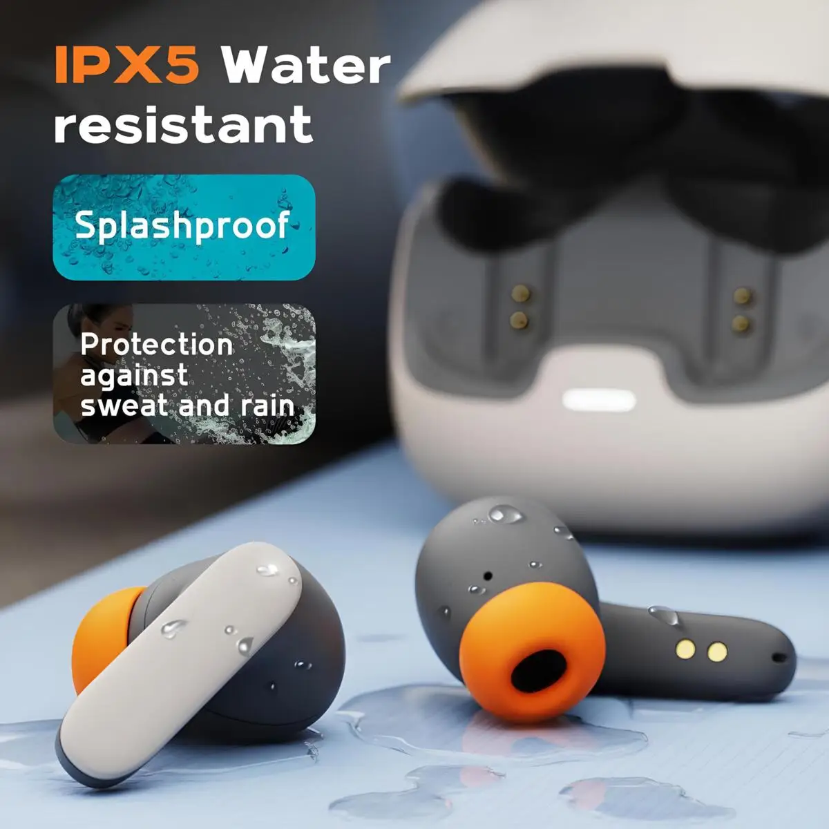 Fashion In-Ear Bluetooth Earphones IPX5 Waterproof Noise Reduction Comfortable Wear HiFi Sound Long Battery Life for iOS Android