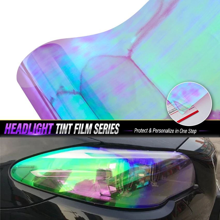 30x60 cm Purple Chameleon Light Tint Film Headlight Taillight Vinyl Wrap Color Change Sticker For BMW Accessories