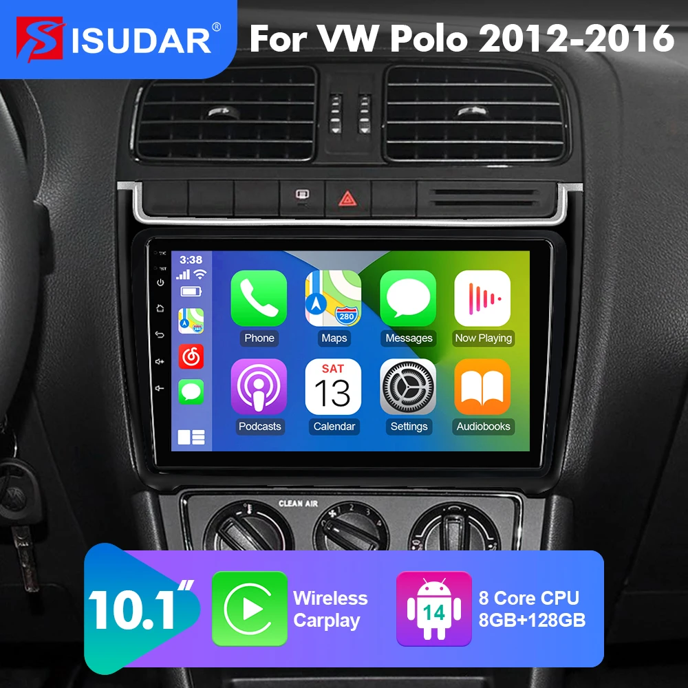 2026 New! QLED Android 14 Car Radio For VW/Volkswagen/POLO MK5 Sedan Car Multimedia 2 DIN Camera DSP CarPlay Android Auto 8Core