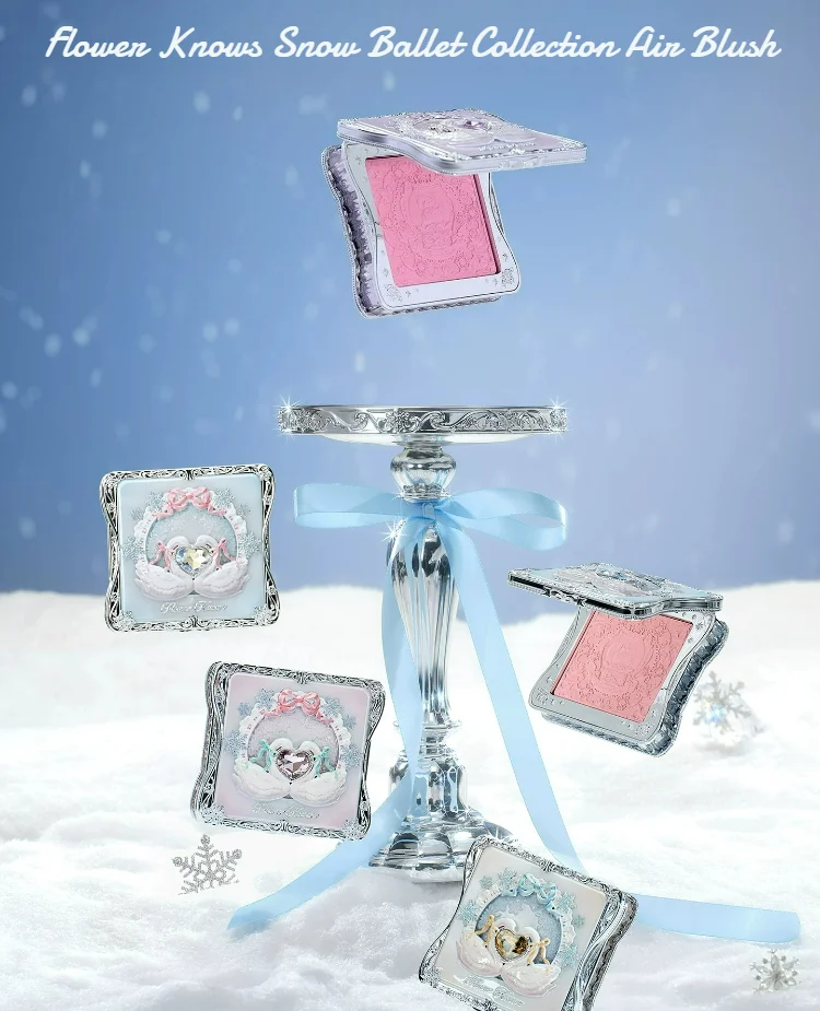 Flower Knows Snow Ballet Collection Air Blush Swan Relief Expansion Shrink Color Smooth Long-lasting Face Makeup