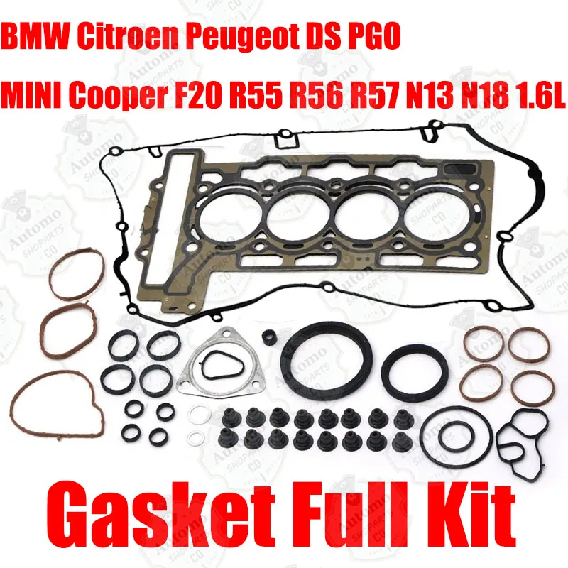 Engine Overhaul Gaskets Kit For Citroen Peugeot DS PGO MINI Cooper F20 R55 R56 R57 N13 N18 1.6L Cylinder Head Seal