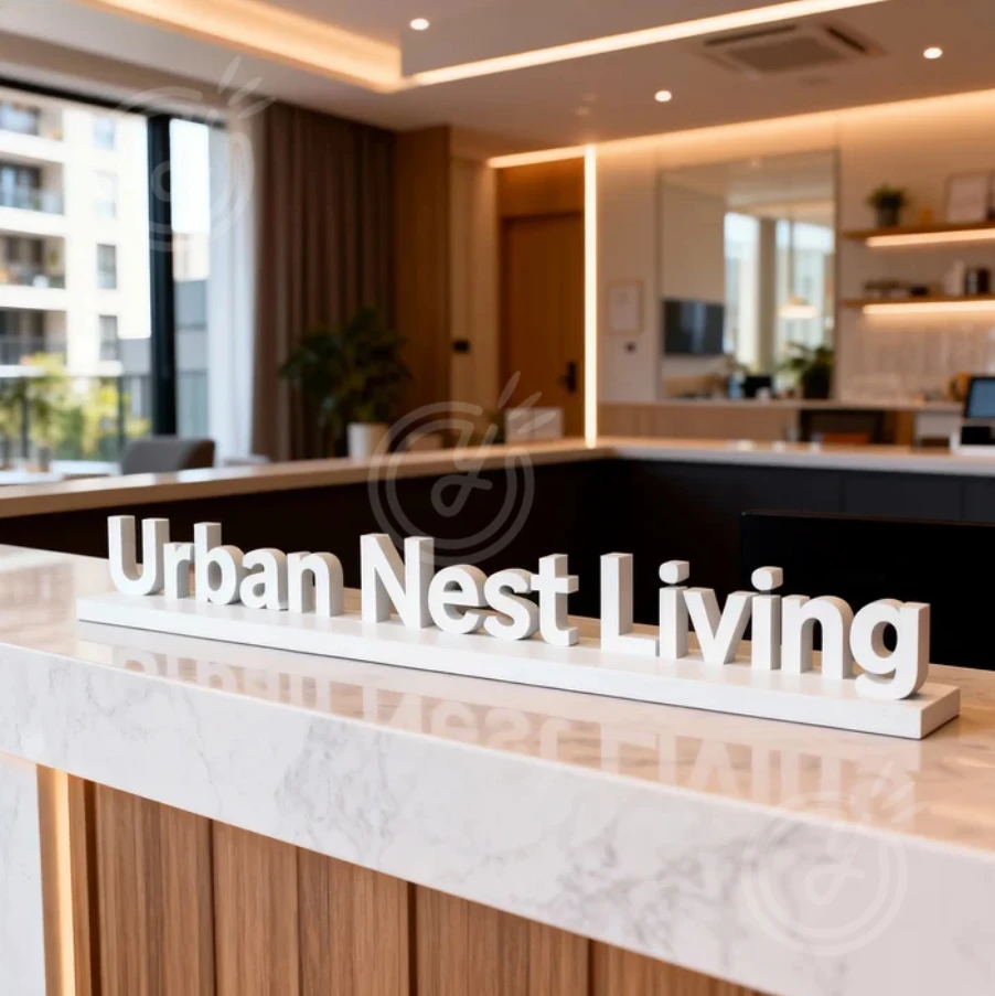 Custom PVC Alphabet Sign Letter Logo Wall Company Business Advertising Letters with Acrylic Signs Urban Nest Living Letter Brand