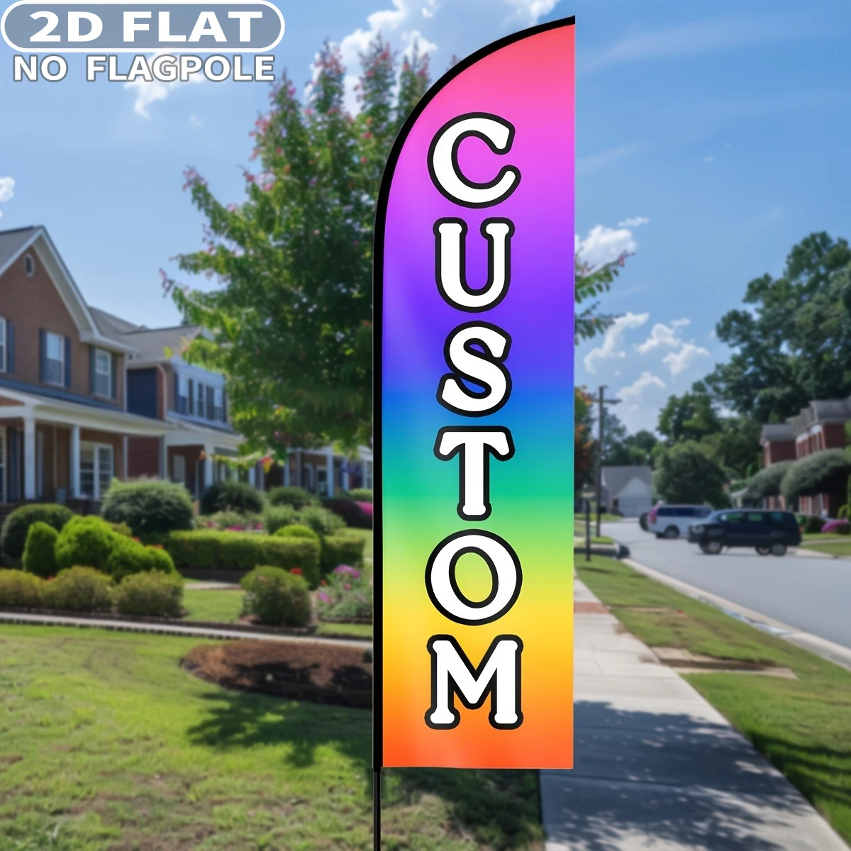 1pc Custom Knife-Shaped Banner, Personalized Design, Text for Business Sign, Beach, Single-Sided Printing, Pole Not Included