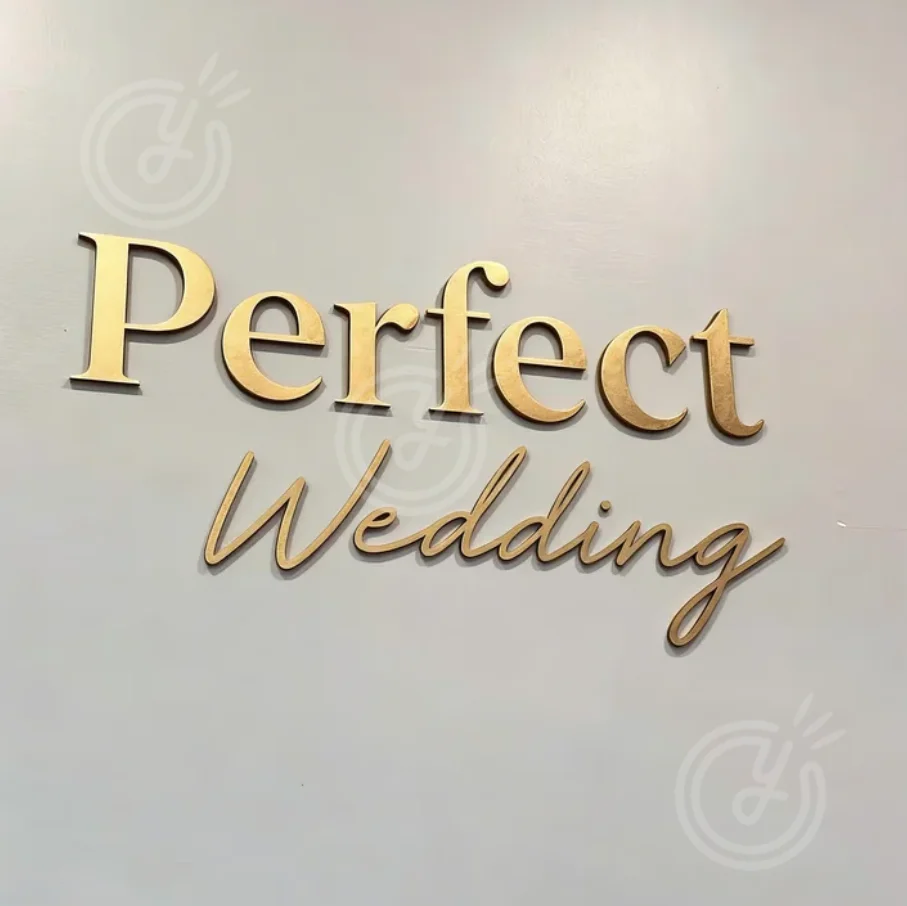 Custom Metal Wall Letters Floating Name Signage Modern Business Perfect Wedding Sign Raised Letters with Shadow 3D Decor Logo
