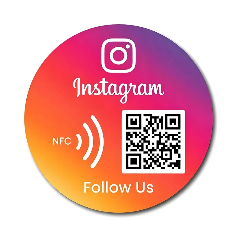 Custom QR Code Sign Tap-to-Connect Plate, Follow Us on Instagram Plaque, Acrylic Social Media Sign, Google Review Business Cards