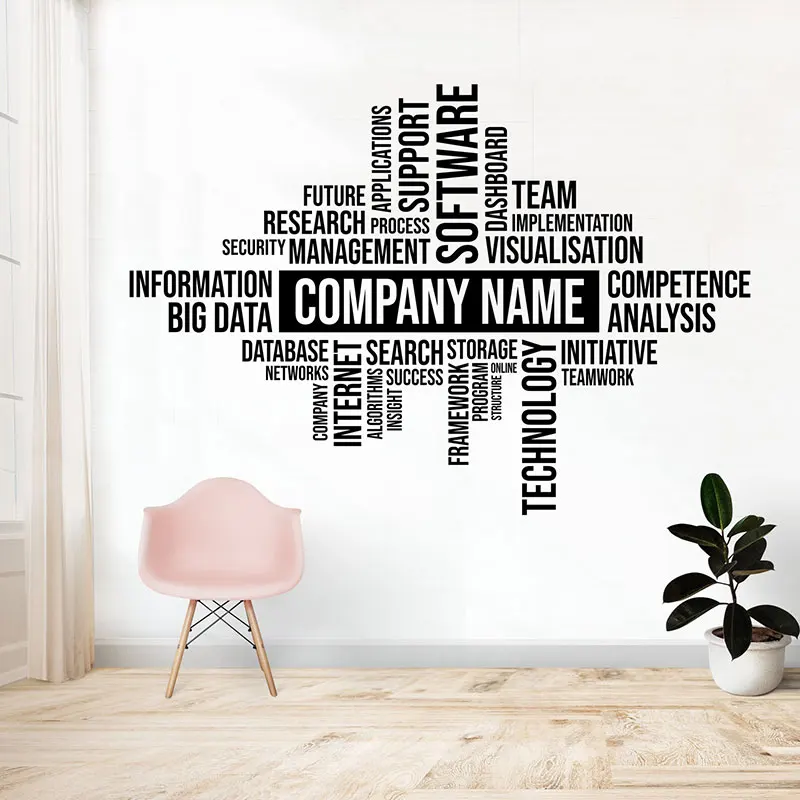 Custom Business Name Wall Decal, Vinyl Wall Decor for Office, Customized Letter Sign for Workplace, Company Name Sticker Q151
