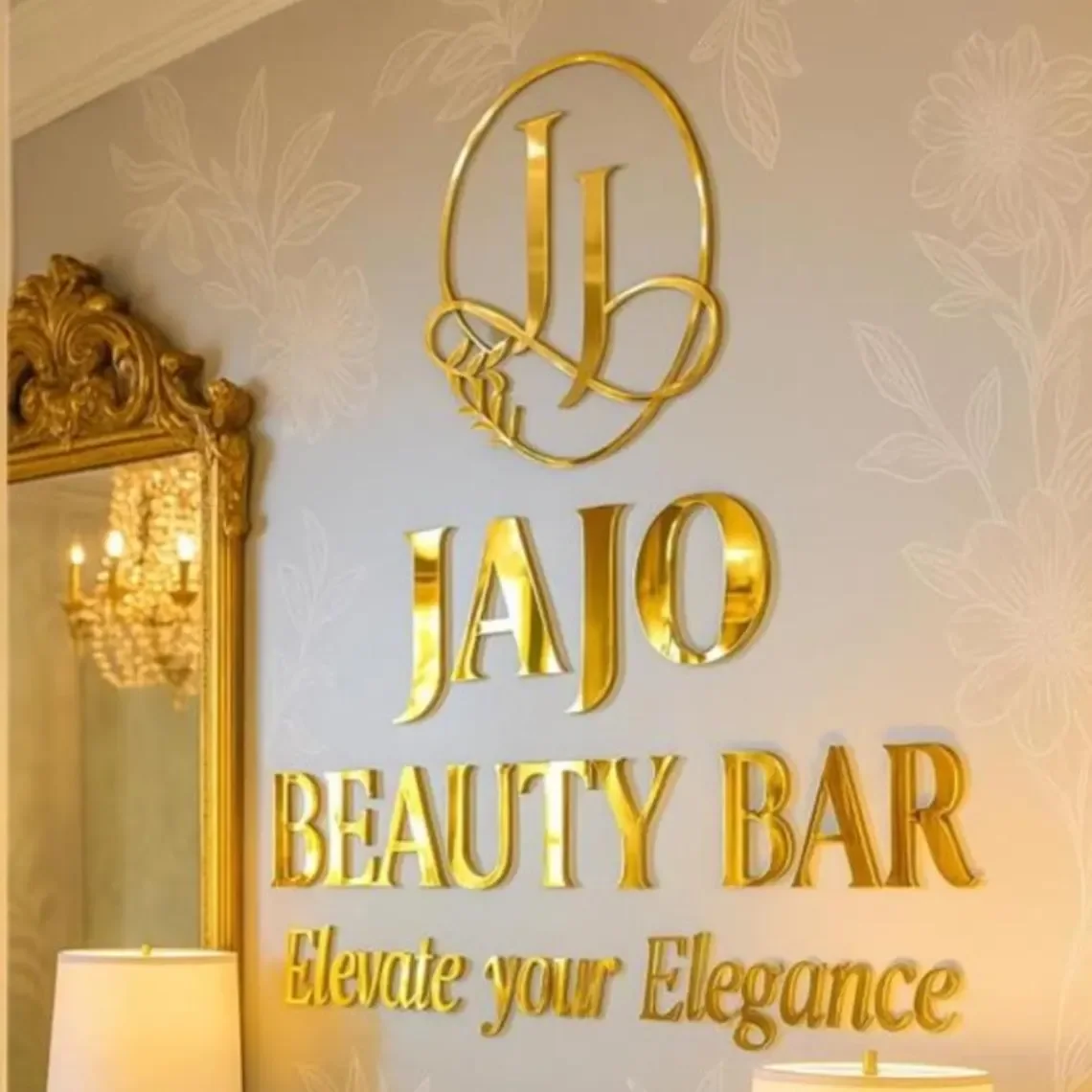 Custom Large Gold 3D Stainless Steel Letters Business Logo Sign For Nail Salon Spa Med Clinic Beauty Bar Boutique Storefont Sign
