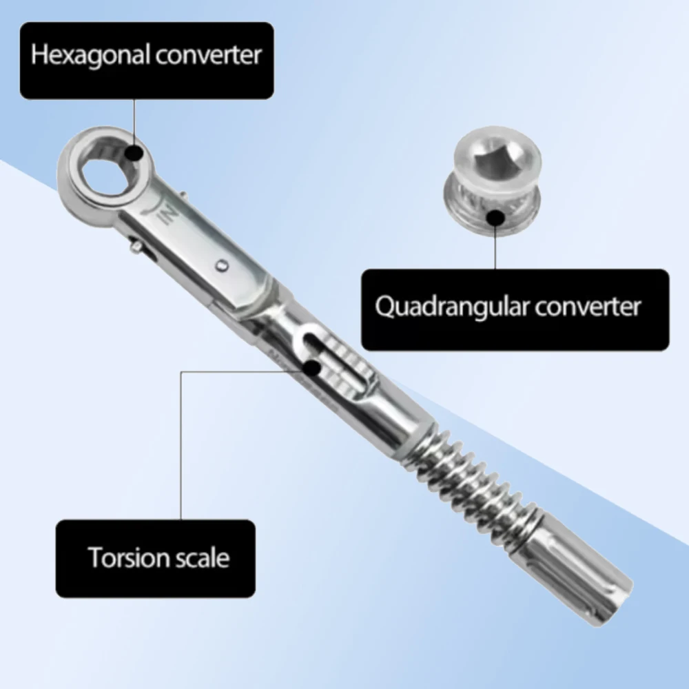 Dental Implant Torque Ratchet Wrench with Drivers for Precise Implant Placement and Prosthetic Abutment Tightening