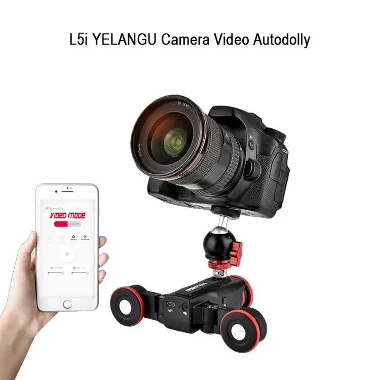 2026 YELANGU L5 Motorized Automatic Video Dolly Car Rail Systems for DSLR for iPhone with App Control Camera Slider