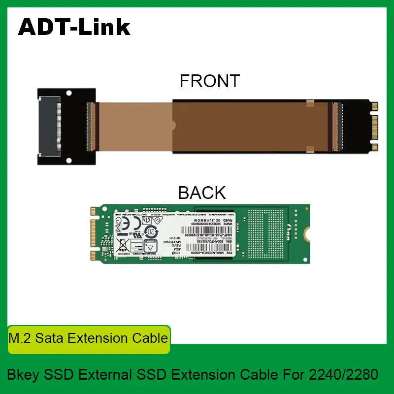 M.2 Sata Extension Cable Bkey SSD External Ngff SSD Extension Cable For 2240/2280 sata usb gaming pc accessories