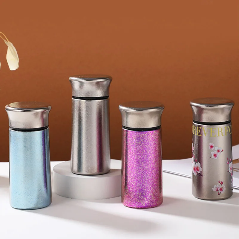 180ml Mini Pure Titanium Thermal Water Bottle/Pocket Vacuum Thermos Cup/Bird's Nest Cup,Double-layer Antibacterial Drinking Set