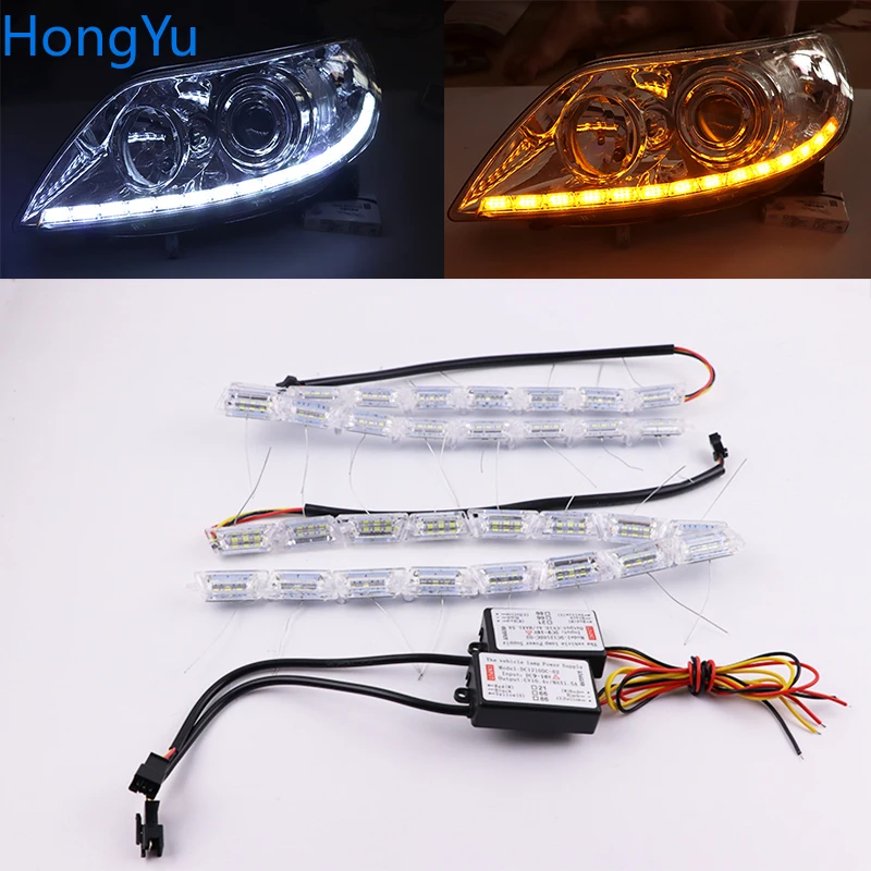 Crystal Angel Tears Daytime Running Lights with Turn Signal Lights Automatic Flow DRL LED Flexible Side Lights Streamer Lights