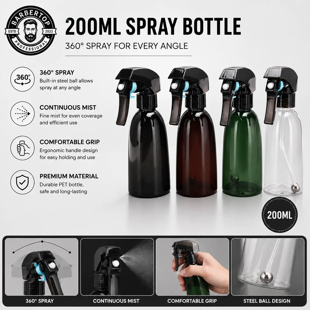 Spray Bottles With Ball Bearings Liquid Atomizer Hairdressing Refillable Bottle Salon Tools Fine Mist Water Sprayer ﻿